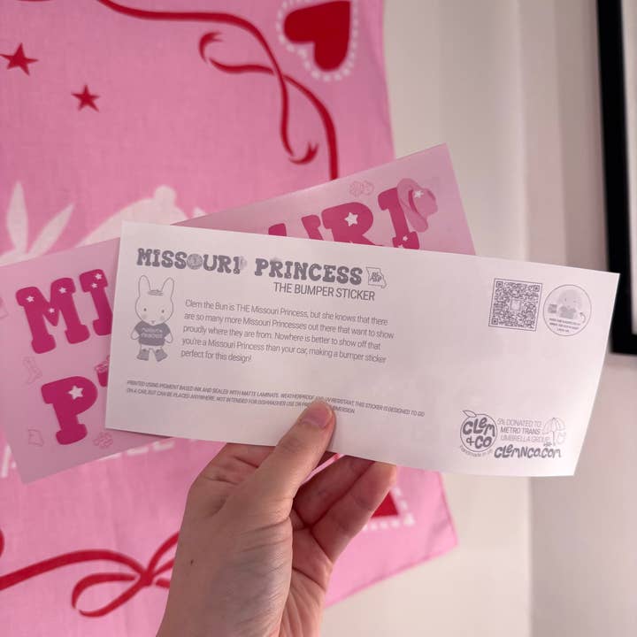 Clem & Co. - Wholesale Sticker - Missouri Princess Bumper Sticker (Midwest Princess)3