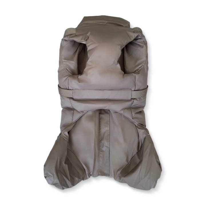 Puppy Bohème - Wholesale Pet Coat - Dog - Winter coat with harness - Dusty Mocha (no sleeves)1