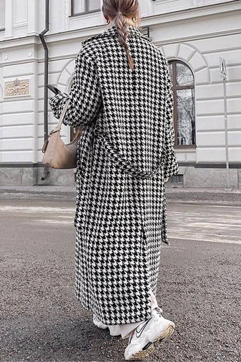 Mccolin - Wholesale Coat - Women's - Oversized Houndstooth Long Coat2