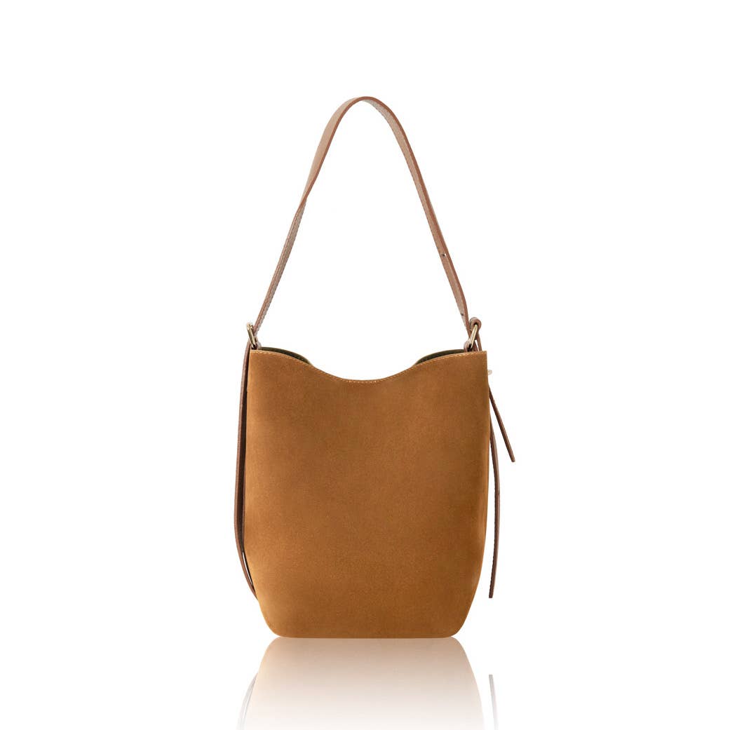 MONTTE DI JINNE – Engroshandel Skuldertaske – til kvinder – Italiensk ægte læder skuldertaske i minimalistisk ruskind2