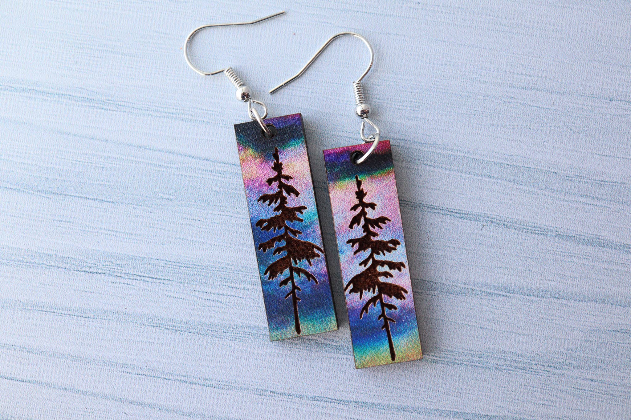 Nine Mile Creative - Wholesale Dangle Earrings - Aurora Pine Forest Wood Dangle Earrings Pendant2