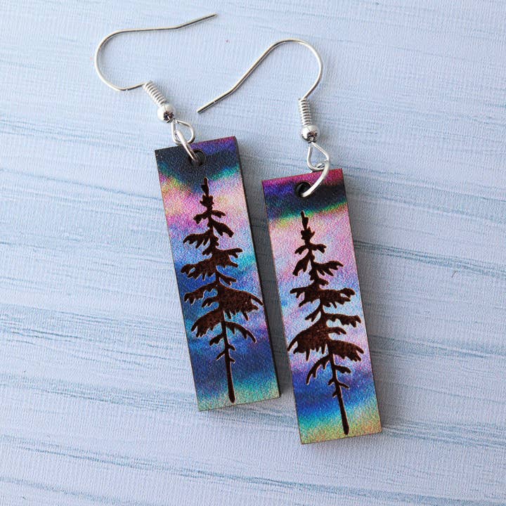 Nine Mile Creative - Wholesale Dangle Earrings - Aurora Pine Forest Wood Dangle Earrings Pendant2