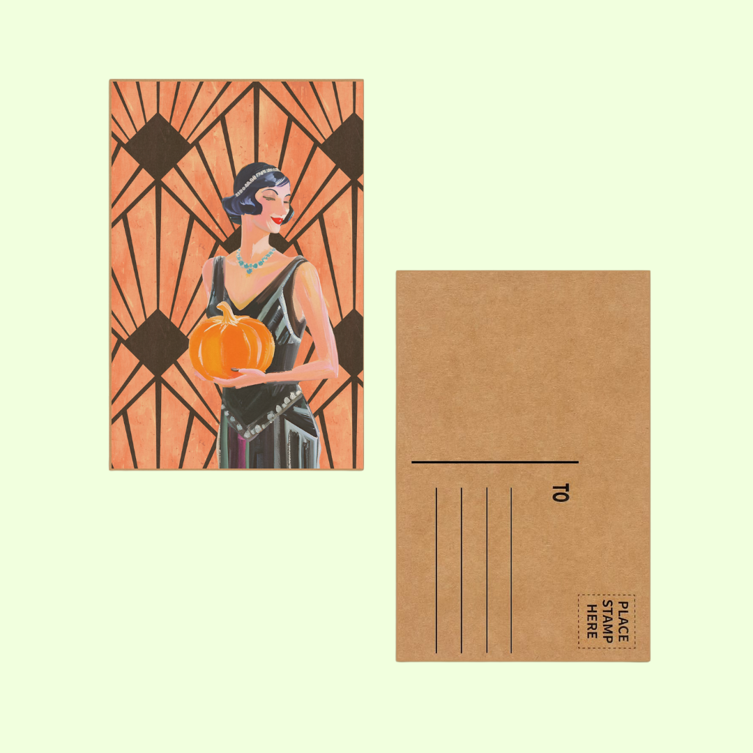 Cryptic Paper Co. - Wholesale Ansichtkaart - Art deco Halloween vintage ansichtkaart4