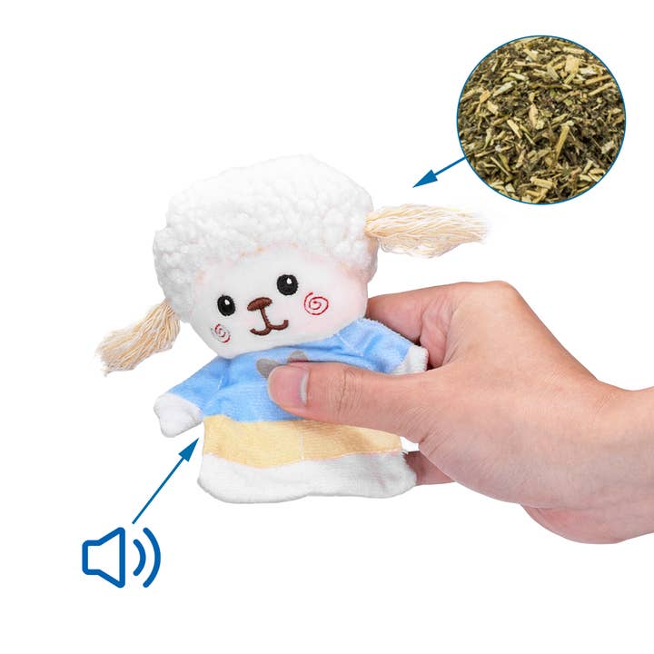Juguete para gatos oveja de peluche con menta para venta al por mayor de Nobleza