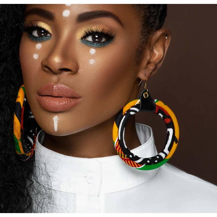 Cloth & Cord, LLC - Wholesale Dangle Earrings - Kente Print Earrings | Mud cloth print Earrings