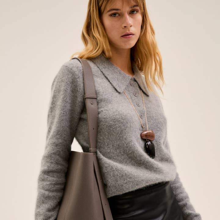 NALI' - Wholesale Shoulder Bag - Women's - TRACEY NEW BUCKET BAG + POUCH GREY - N640