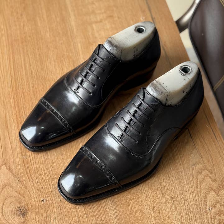 Sorte brogue cap-toe-oxfords for engroshandel hos The Royale Leather