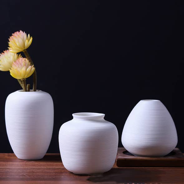 Sweet Home Deco – Vaso por atacado – Vasos Bud Cerâmicos, Vaso Floral Estilo Simples em Branco/Preto