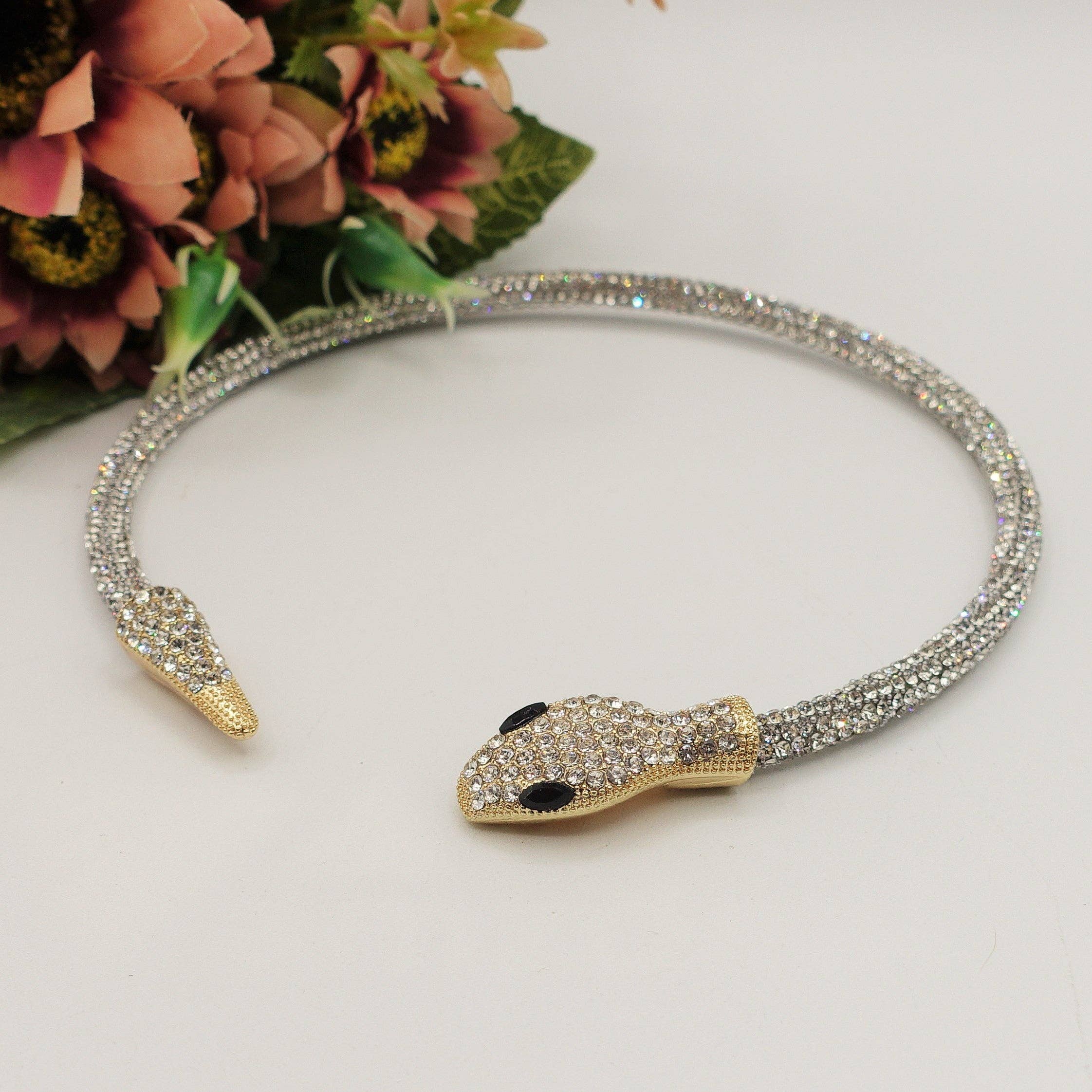 Daemon srls - Wholesale Choker/Collar - KAA CHOKER ~ Girocollo snodato a serpente con cubic zirconia12