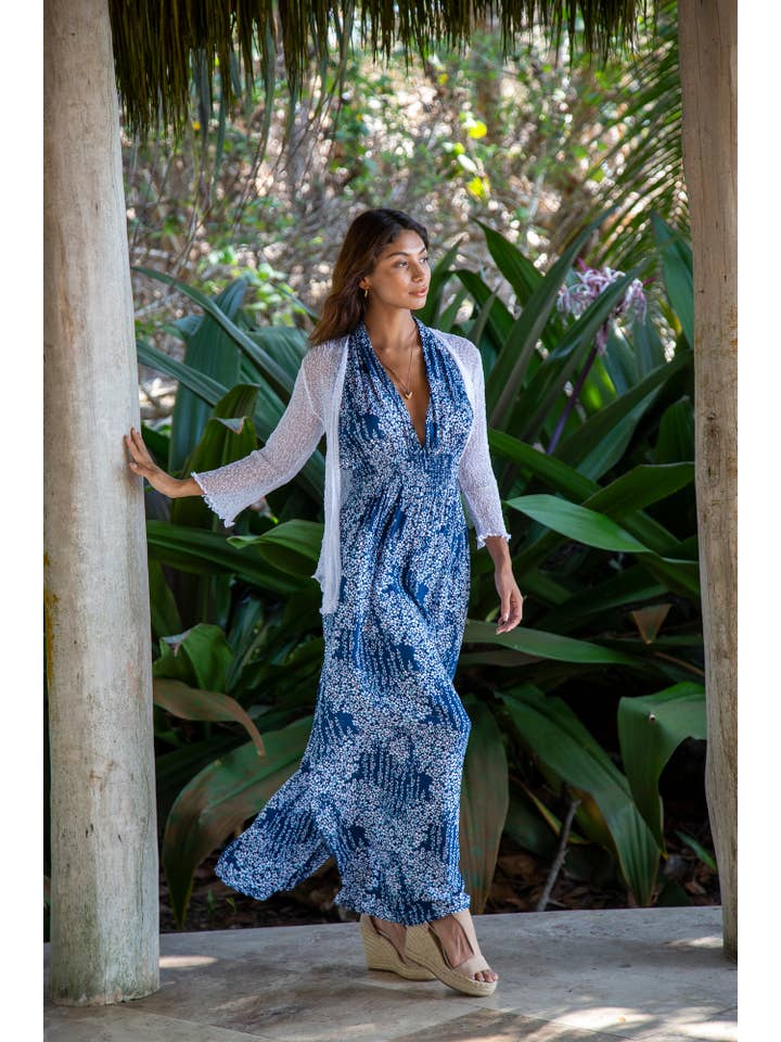 Bali Prema - Wholesale Cardigan - Women's - Summer Knit Sheer Cardigan Bolero Shrug Cover in White3