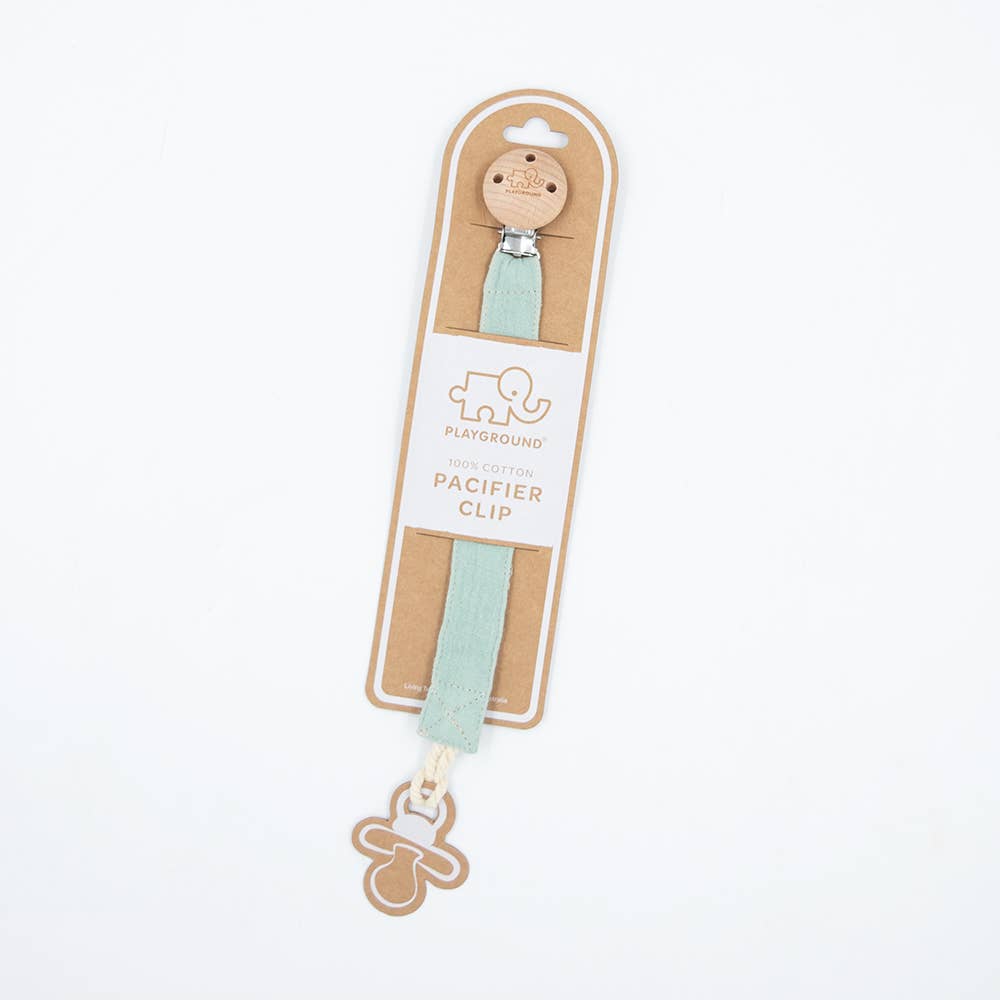 Living Textiles - Wholesale Pacifier clip – Baby - Dummy Chain - Silent Sage3