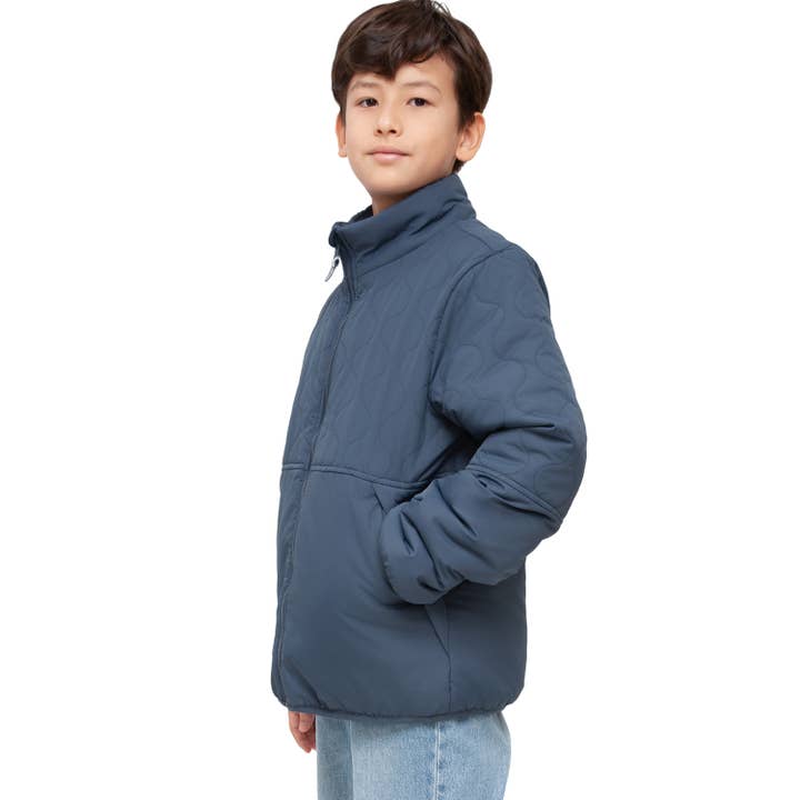Rokka & Rolla - Wholesale Puffer Jacket - Kids - Boys' Reversible Quilted Jacket Fleece Puffer Coat32