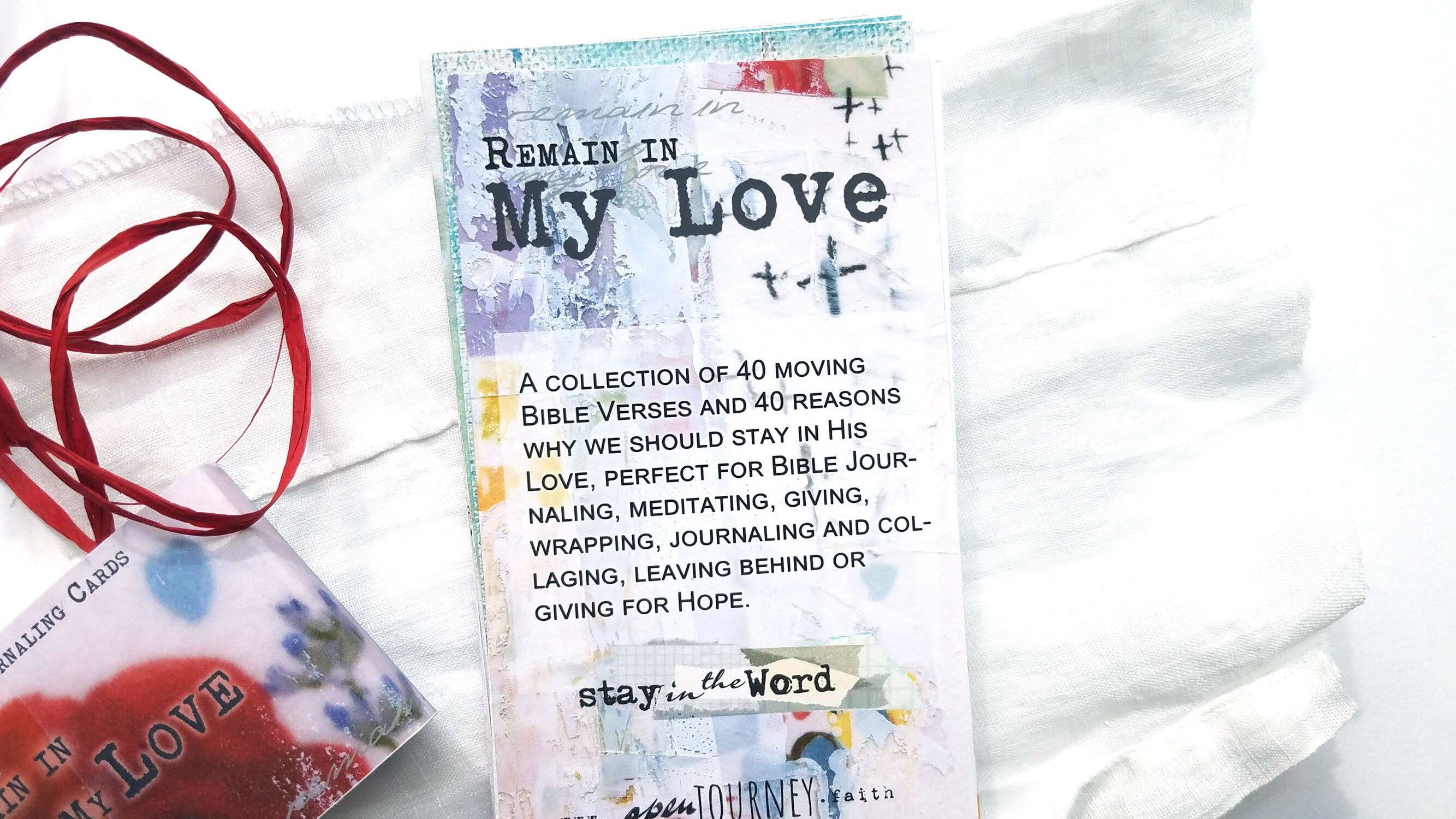 Open Journey - Wholesale Stationery/Notecard Set - Remain in My Love - set of 40 Bible Journaling Cards with prompts and Bible verses1