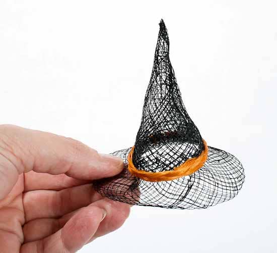Factory Direct Craft - Wholesale Doll Clothing - Kids - Mini Halloween Black Sinamay Witch Hat - Select Size 0
