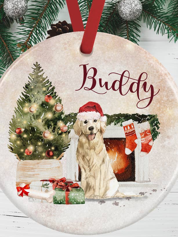 Golden Retriever Christmas Decoration for wholesale by WagATudeTags