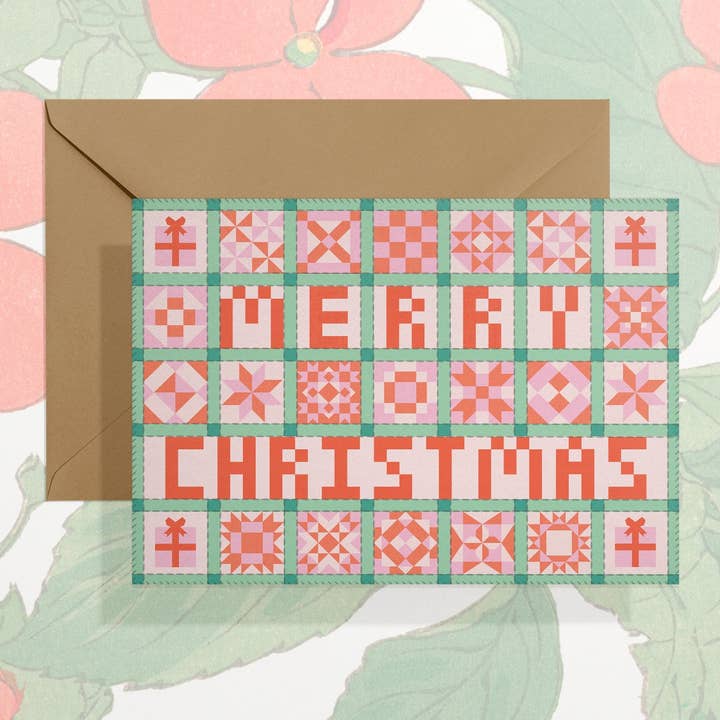 Stay Home Club - Wholesale Christmas Card - Merry Christmas (Patchwork) Card0