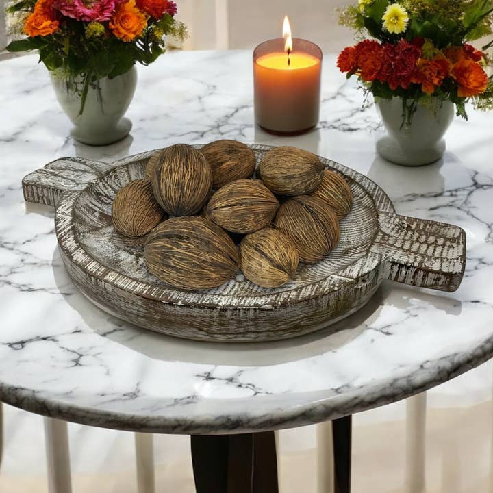 Wilco Home – Großhandel Tischdeko – 14-teiliges natürliches Mintola Ball Seed Pod Napffüllset