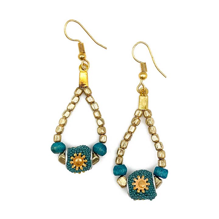 Sachi Ocean Sky Collection Earrings - Single Bead Teardrop for wholesale by Anju Jewelry