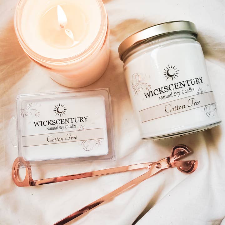 Cotton Tree - Velas de soja clásicas de 9 oz para venta al por mayor de Wickscentury's Natural Soy Candles