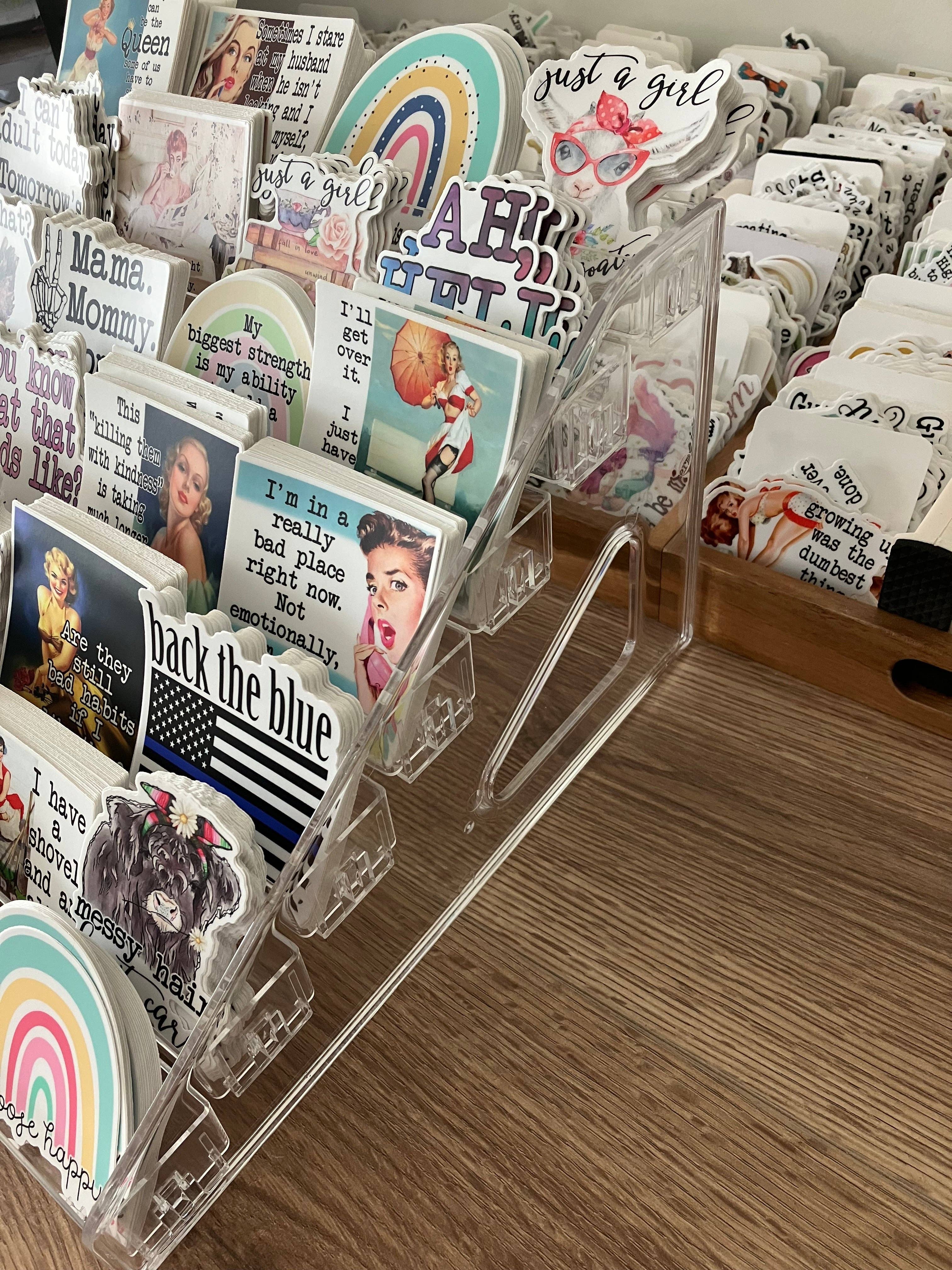 cottage + crown - Wholesale Retailer Display Stand/Case - 7 Tier Vinyl Sticker Acrylic Display Stand 12.4"4