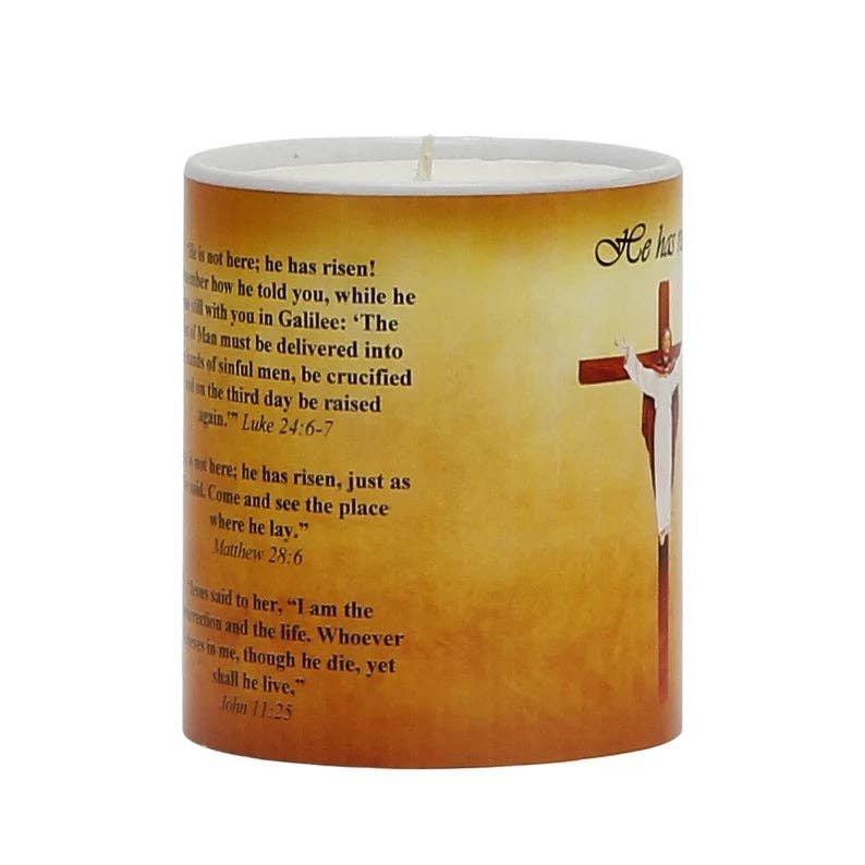 SublimArt - Wholesale Jar/filled candle - CHRISTIAN CANDLES: Prayer Candle - Porcelain Soy Wax Candle - The Easter Crucifix Prayer1