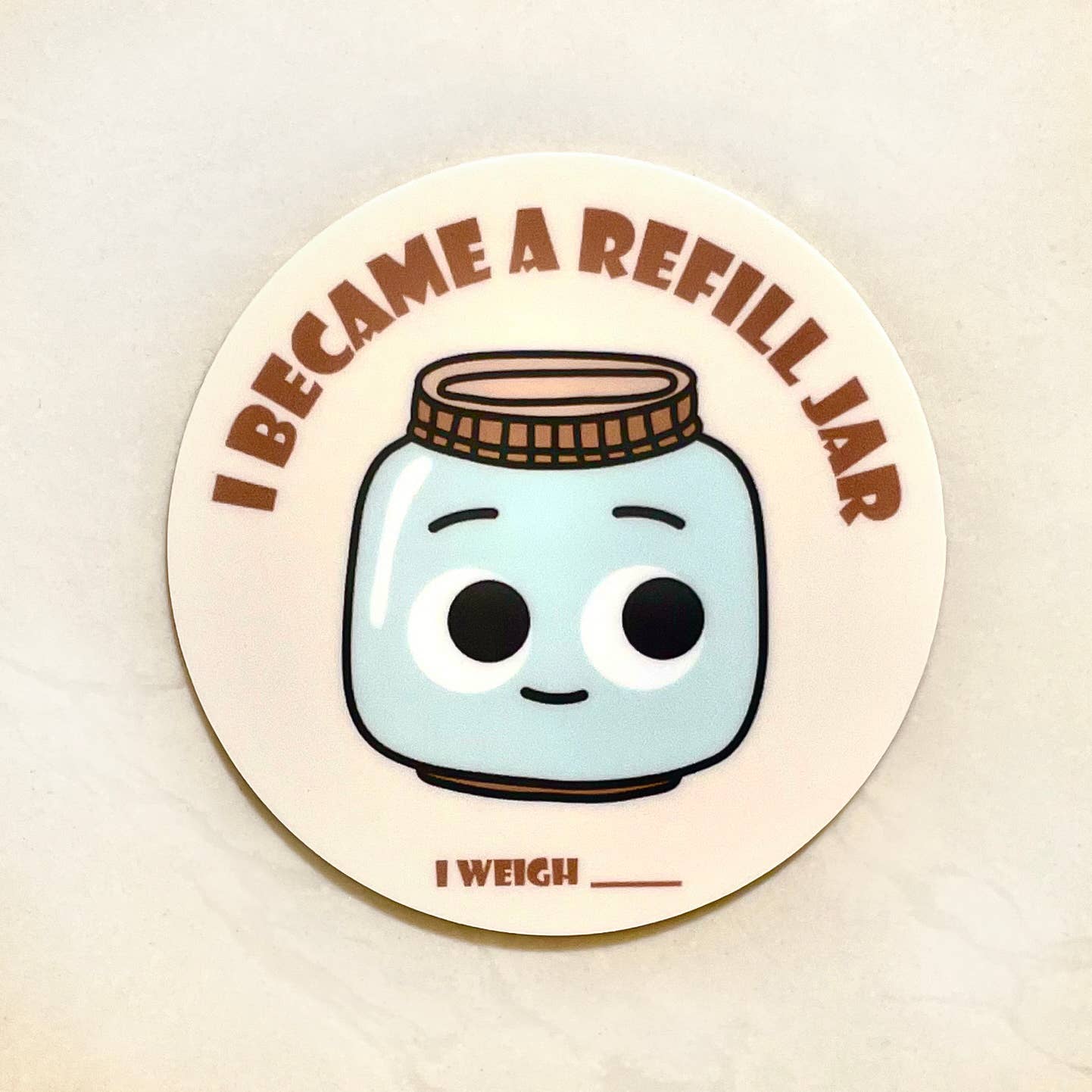 Eco Beige - Wholesale Sticker - I Became a Refill Jar Sticker