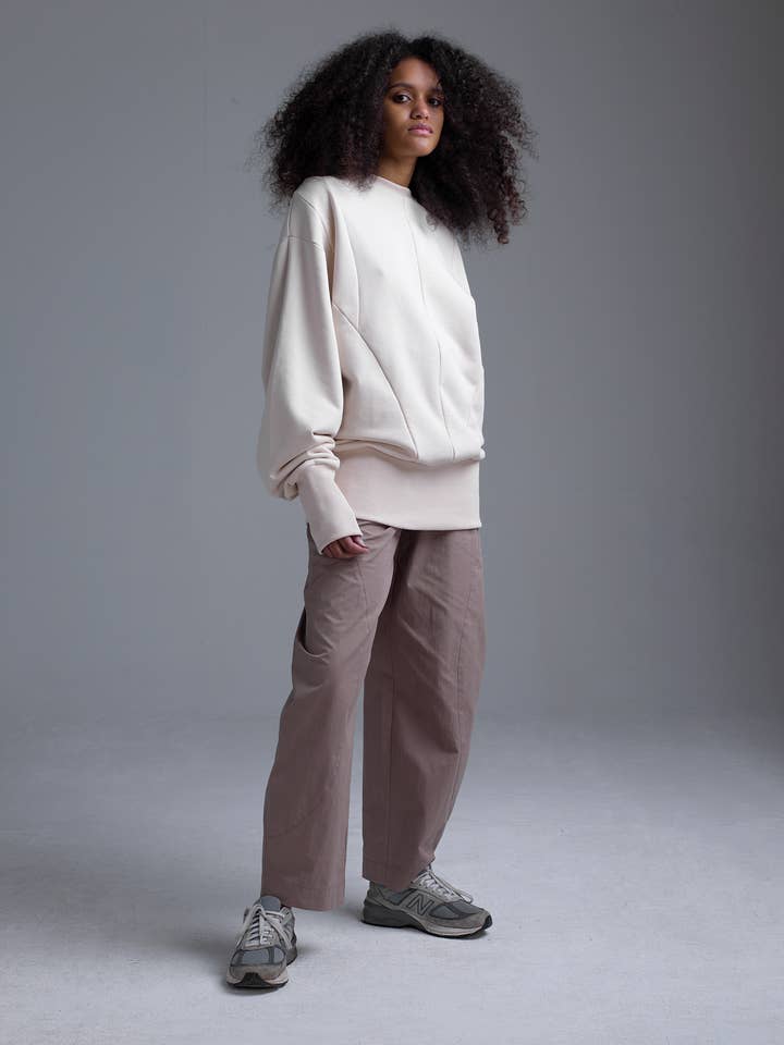 Felpa Oversize Con Costina Alta per la vendita all'ingrosso da parte di Lerz