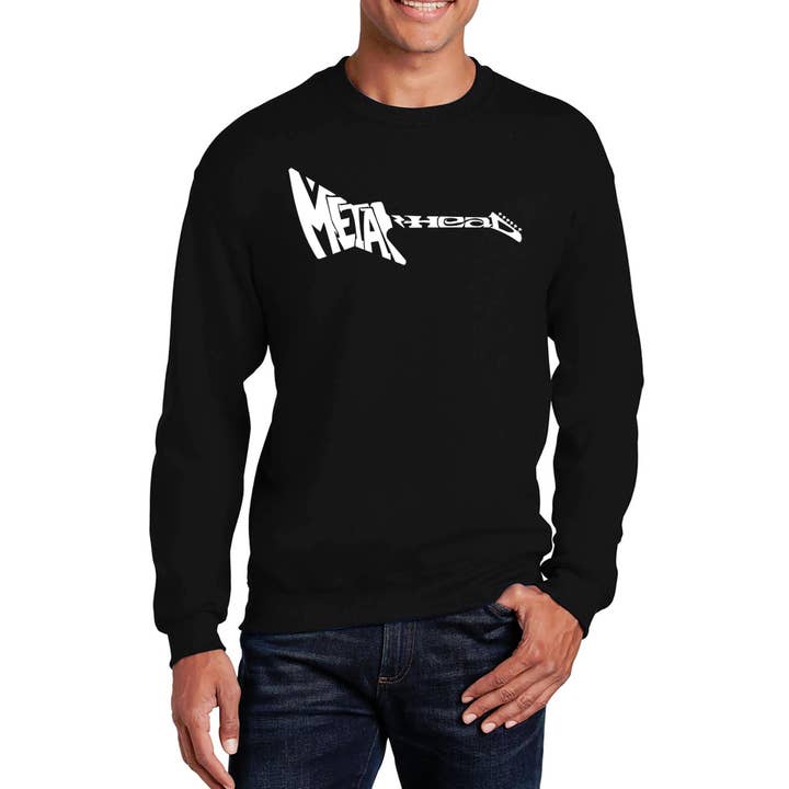 Sweat-shirt ras du cou Word Art pour homme - Tête en métal pour la vente par LA Pop Art