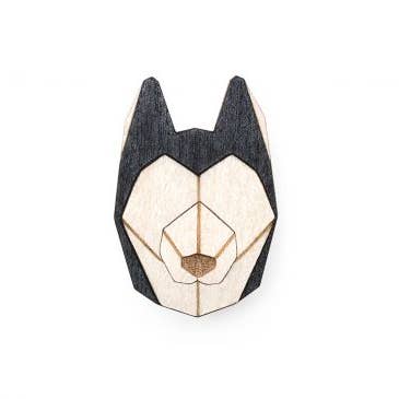 Husky Brooch for wholesale by Bewooden