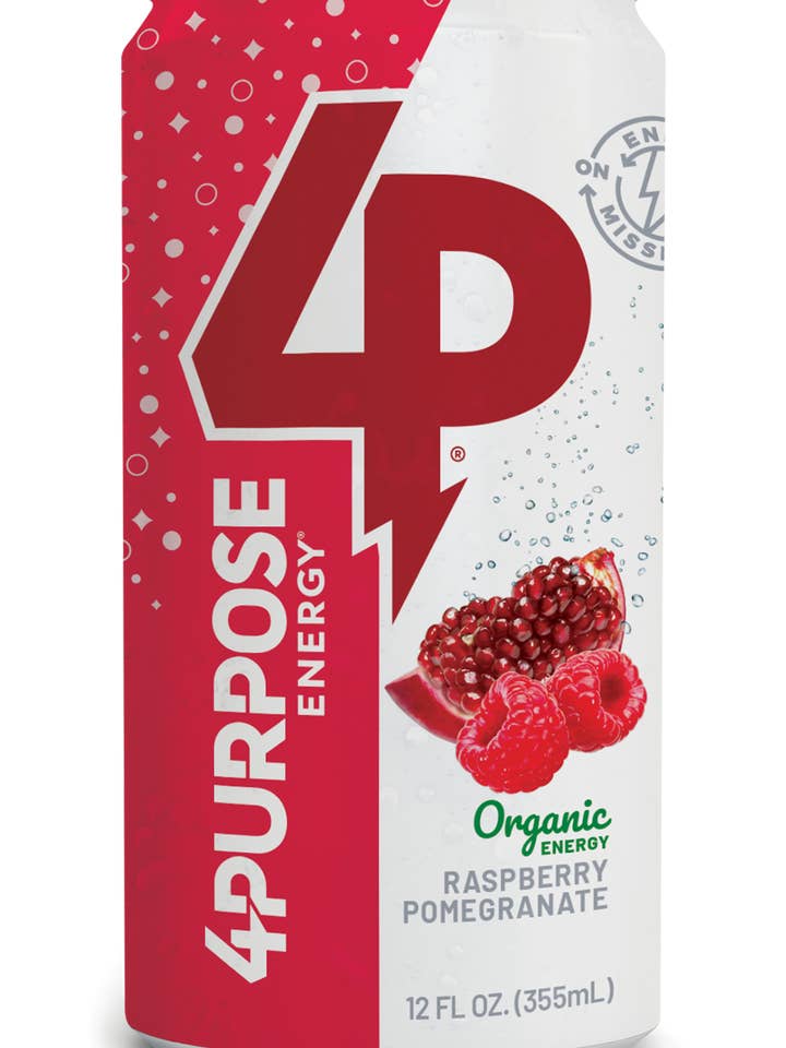 Boisson énergétique biologique à la framboise et à la grenade - Paquet de 12 pour la vente par 4 Purpose Energy
