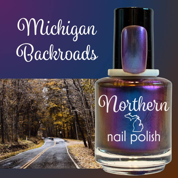 Michigan Backroads ~Â Nail Polish Vegan Non-toxic Colorful for wholesale by Northern Nail Polish