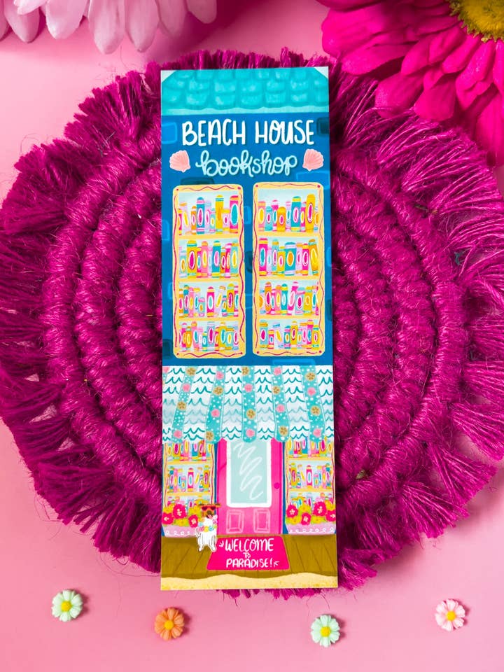 Beach House Bookshop Bookmark for wholesale by Emily Cromwell Designs
