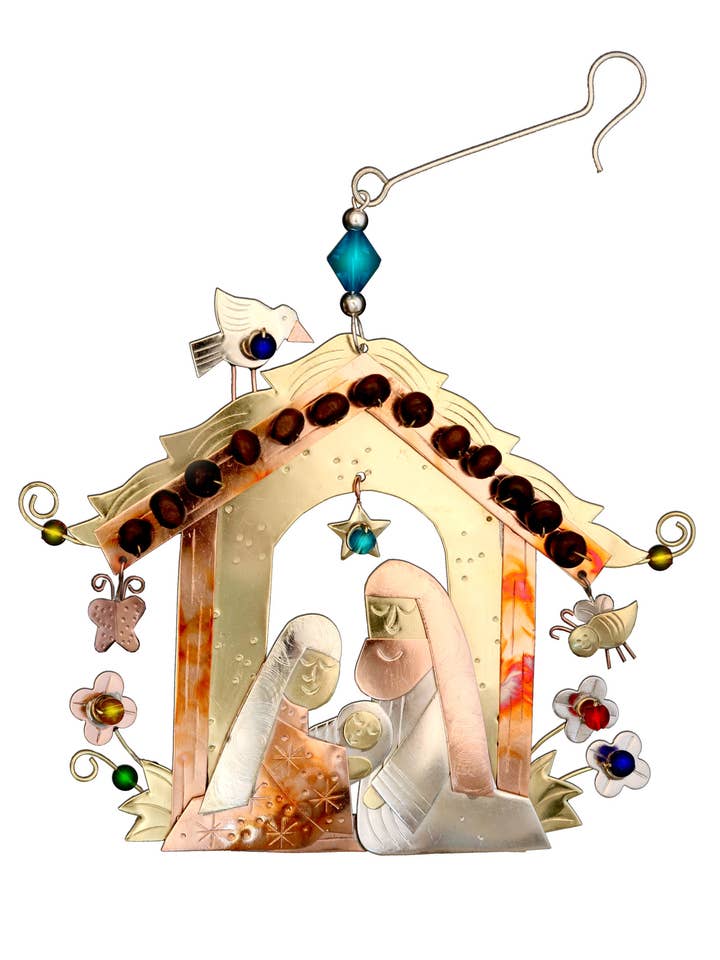 Cottage Nativity Ornament for wholesale by Pilgrim Imports