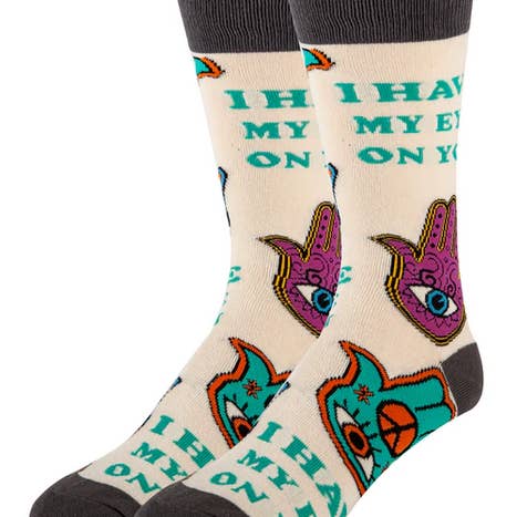 JEG HAR MINE ØJNE PÅ DIG HAMSA HÅND MELLEMLANGE SOKKER for engroshandel hos Gypsy Rose