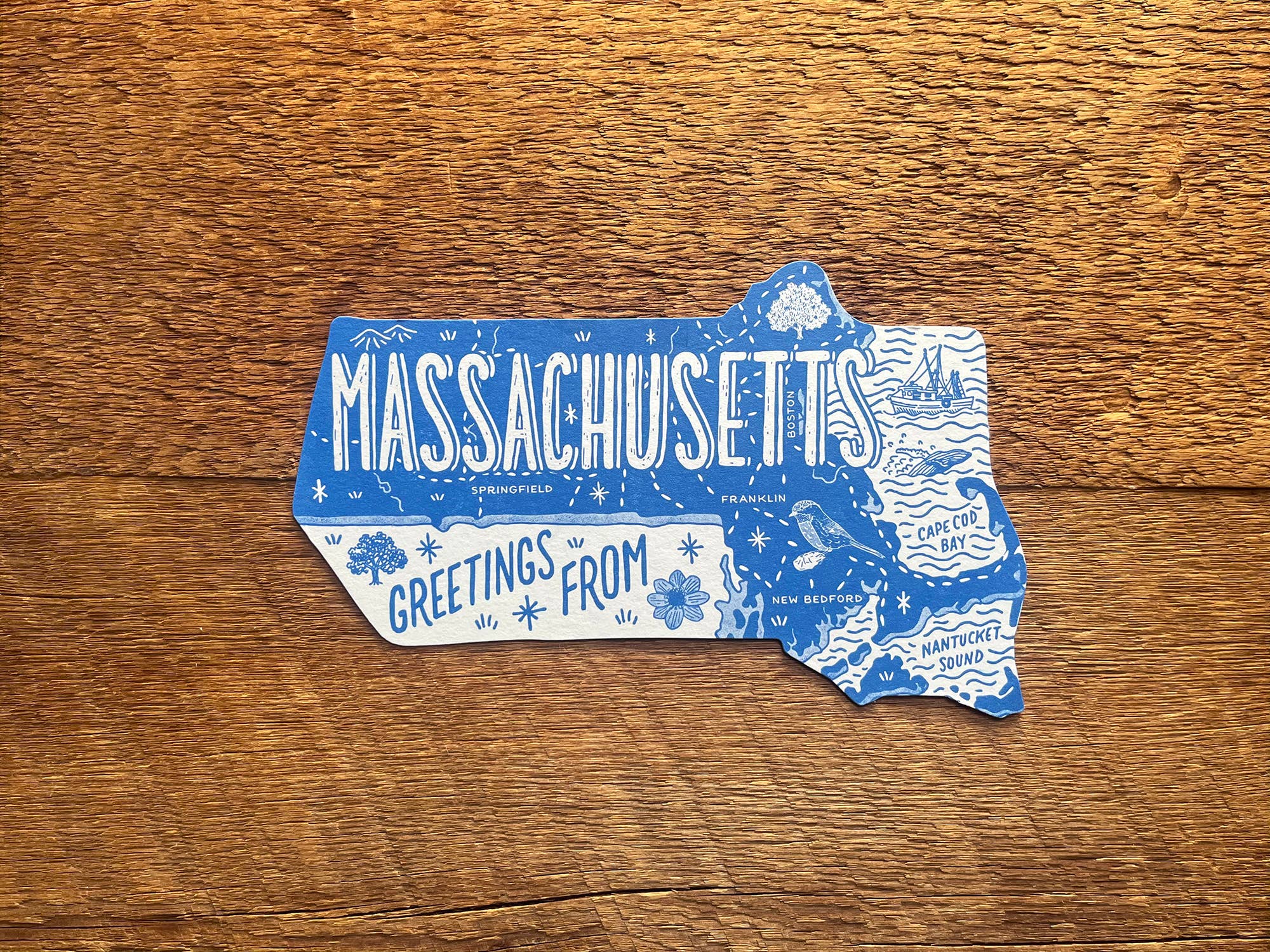 Noteworthy Paper & Press – wholesale Vykort – Massachusetts State vykort1