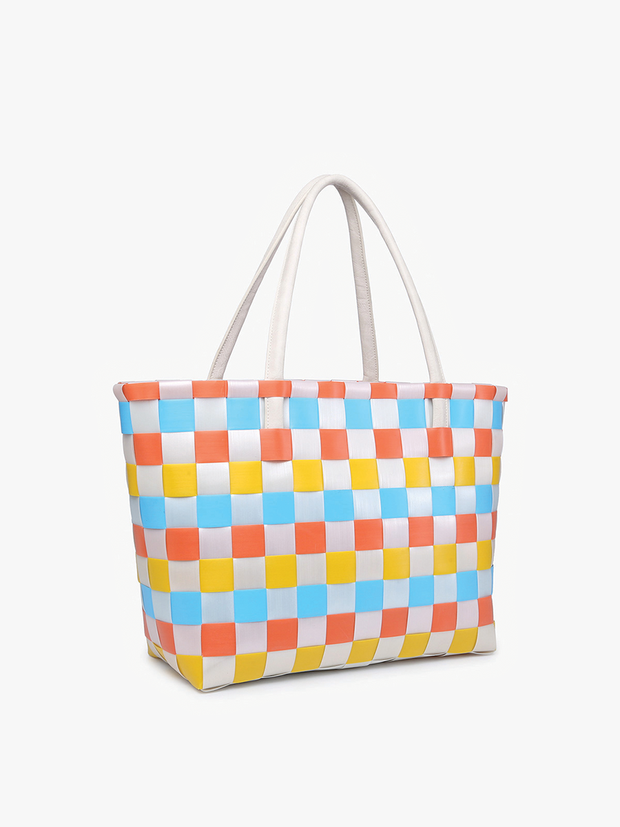 Jen & Co. – wholesale Bärkasse - Dam – M2334 Abigail Basketweave Tote med remmar i veganskt läder9