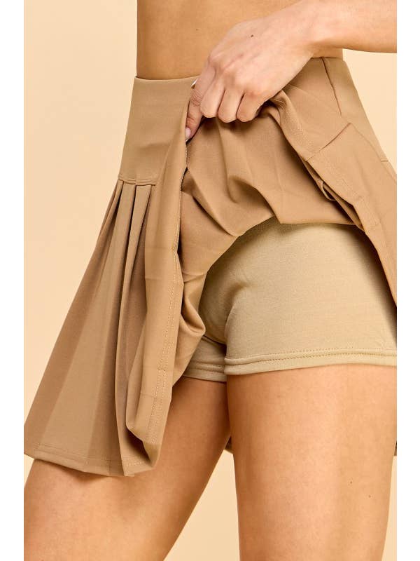 MIO WHOLESALE - Wholesale Skort - Women's - SCU09C-SKORT PLEATED MINI SKIRT WITH SKORT12