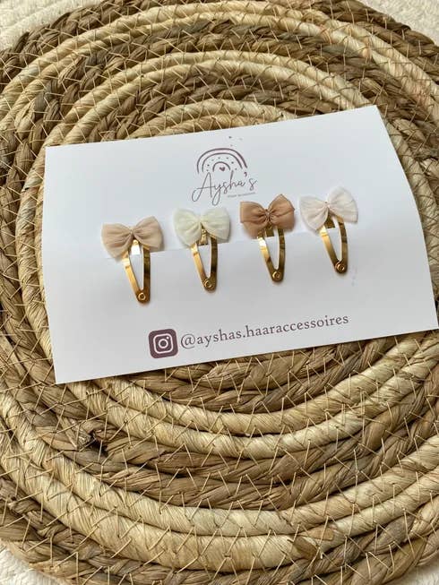 Conjunto de mini presilhas de cabelo com laço por atacado de Aysha's haaraccessoire and more