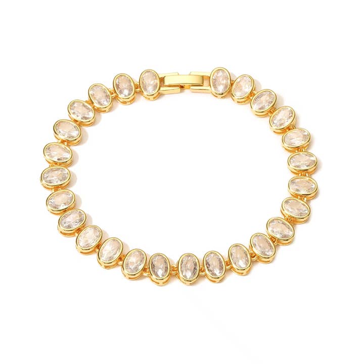 Oval Bezel Tennis Bracelet for wholesale by Sahira Jewelry Design