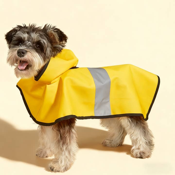 Yellow Large Dog Raincoat – Waterproof with Reflective_CWMM7311 for wholesale on Faire3