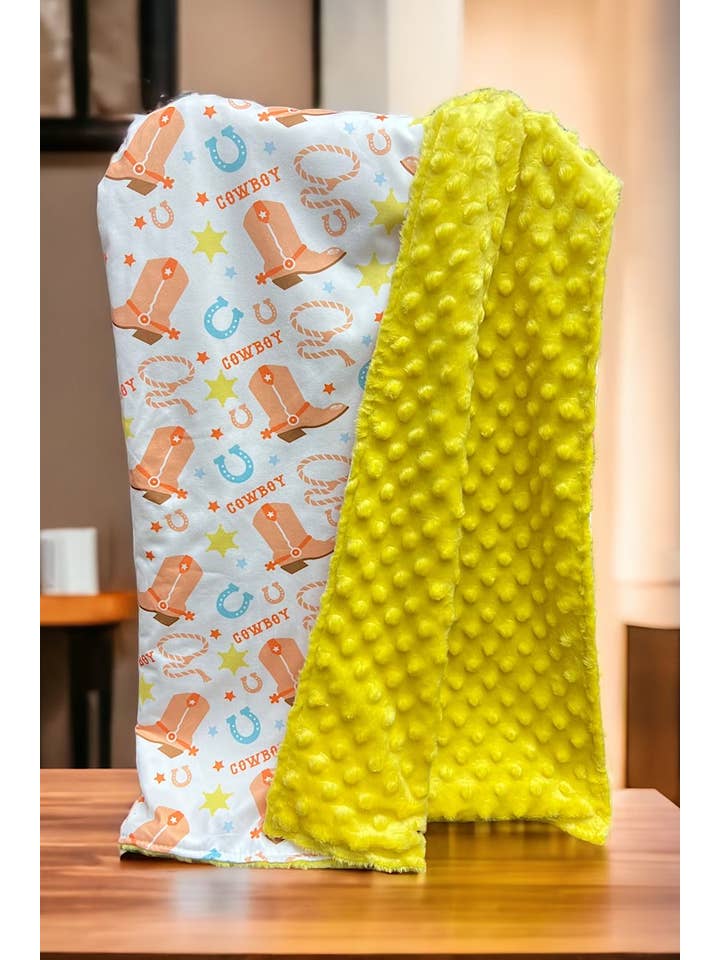 Kids Charm Online - Wholesale Bedding Blanket - Kids & Baby - COWBOY & COWBOY BOOTS PRINTED BABY BLANKET. 38" BY 40".1