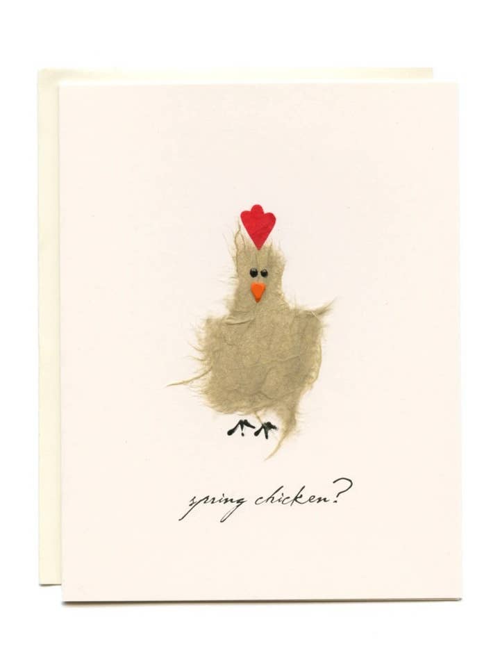 "Spring Chicken?" Grey Chicken for wholesale by FLAUNT HANDMADE CORRESPONDENCES