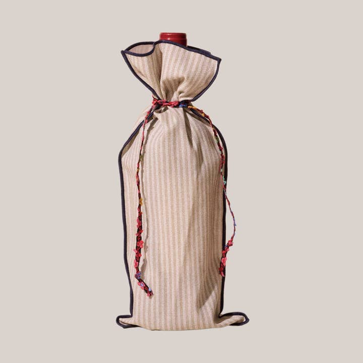 ATELIER SAUCIER - Wholesale Wine Gift Bag - Sandbar Stripe Bottle Bag0