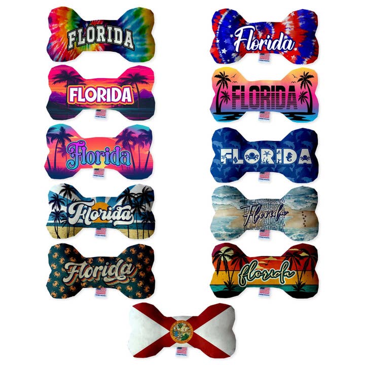 Pet & Dog Plush Bone Toys, "Florida State Options" for wholesale by American Leashworks