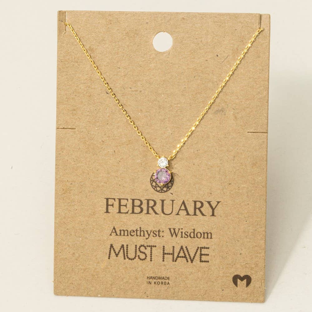 Fame Accessories - Wholesale Pendant/Charm Necklace - Birthstone Pendant Necklace0