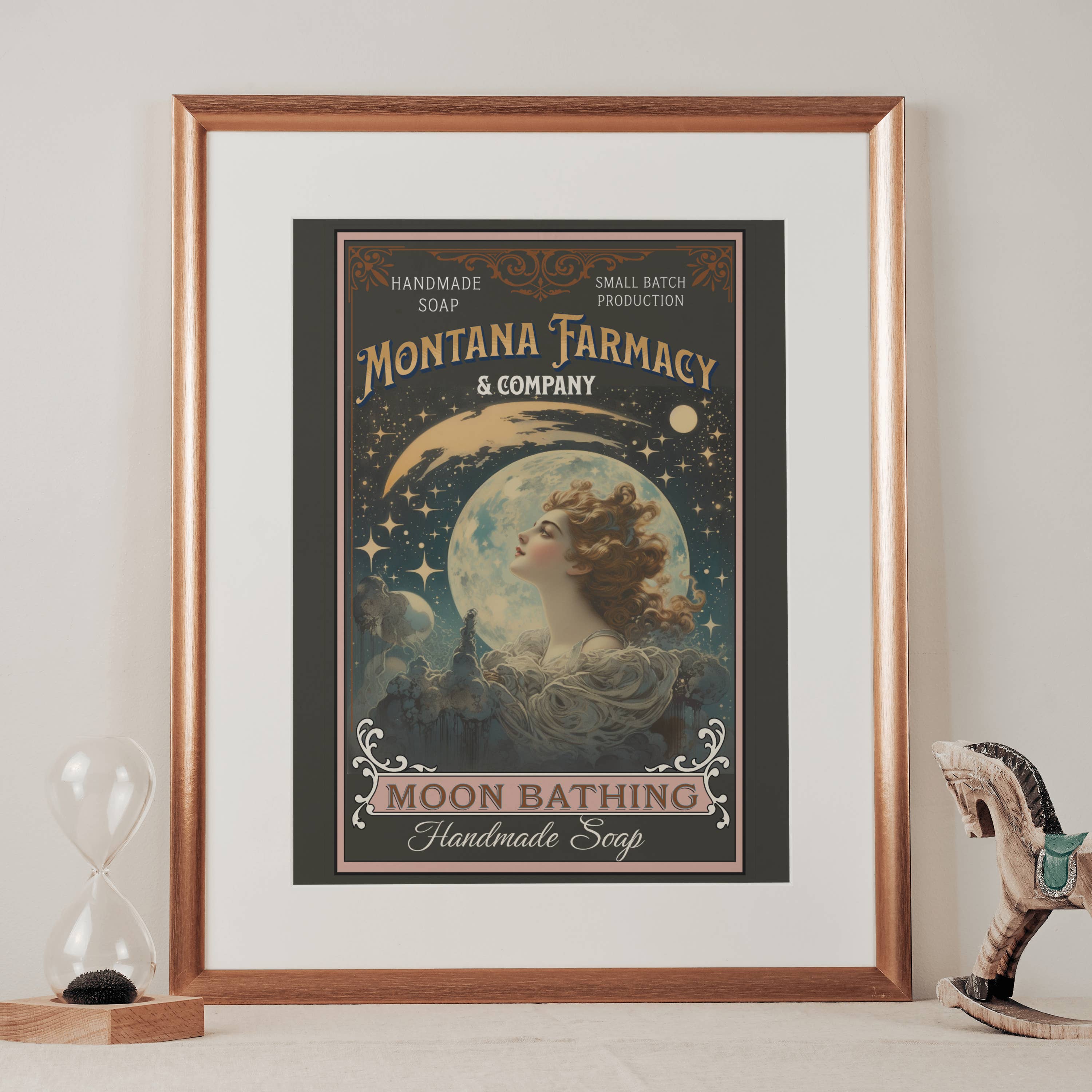 Montana Farmacy - Wholesale Poster - Moon Bathing Soap Montana Farmacy Art Poster Bath Vintage 1