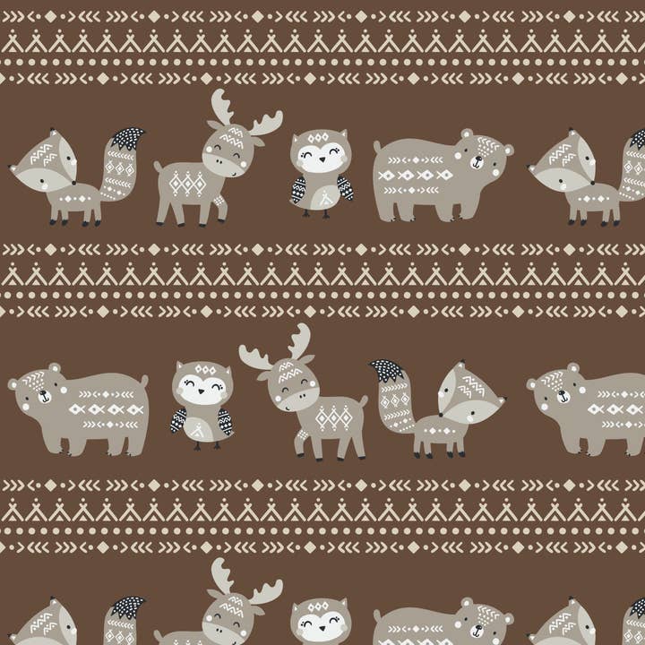 Brown Fleece and Flannel 2024-Aztec Woodland Stripe-Brown for wholesale on Faire1