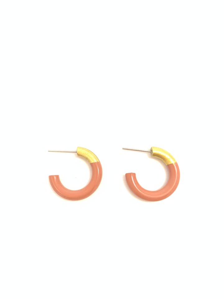 Mini LIZ Hoop Earrings In Clay for wholesale by Accessory Jane