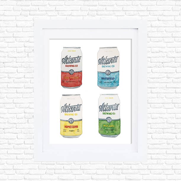 Atlanta Brewing Company Bierdose Kunstdruck, 4er-Set für den Großhandel von Studio Miller