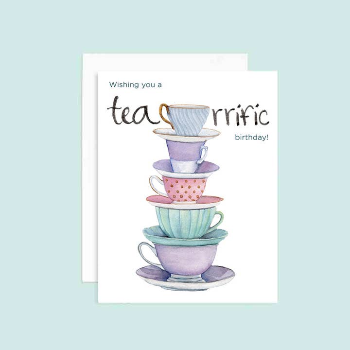 Tearrific Birthday - Birthday Greeting Card for wholesale by Grace Langdon Art